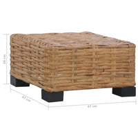 Tavolino da Salotto 47x47x28 cm in Rattan Naturale 286282