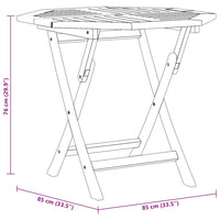 Tavolo da Giardino Pieghevole 85x85x76cm Legno Massello di Teak 47418