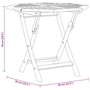 Tavolo da Giardino Pieghevole 85x85x76cm Legno Massello di Teak 47418