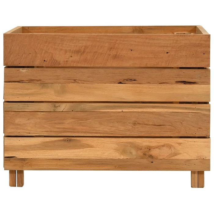Letto Rialzato 50x40x38 cm Legno di Teak di Recupero e Acciaio