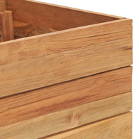 Fioriera rialzata 100 x 40 x 38 cm legno di teak riciclato e acciaio 02_0000895