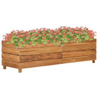 Letto Rialzato 150x40x38 cm Legno di Teak di Recupero e Acciaio