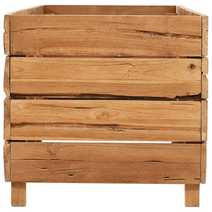 Letto Rialzato 150x40x38 cm Legno di Teak di Recupero e Acciaio