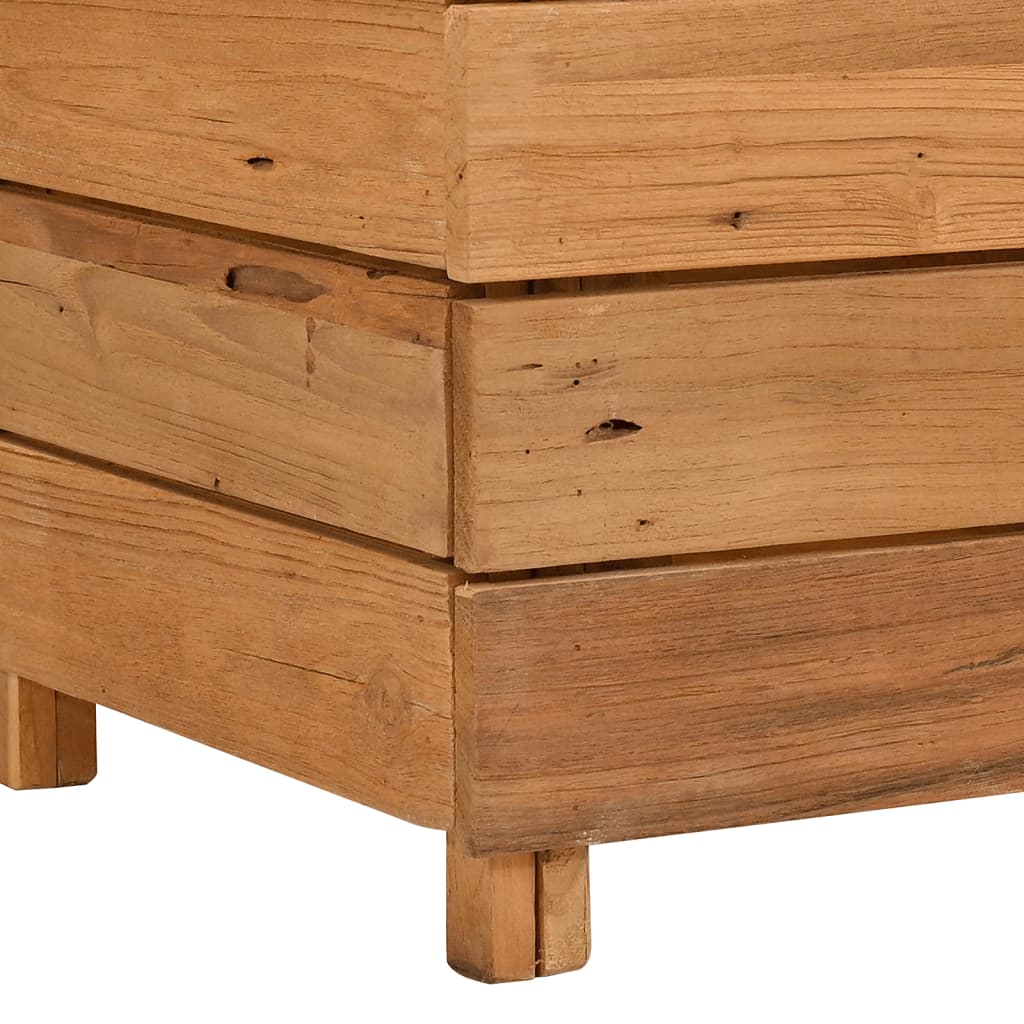 Letto Rialzato 50x40x55 cm Legno di Teak di Recupero e Acciaio