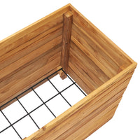 Fioriera rialzata 100 x 40 x 55 cm legno di teak riciclato e acciaio 02_0000896