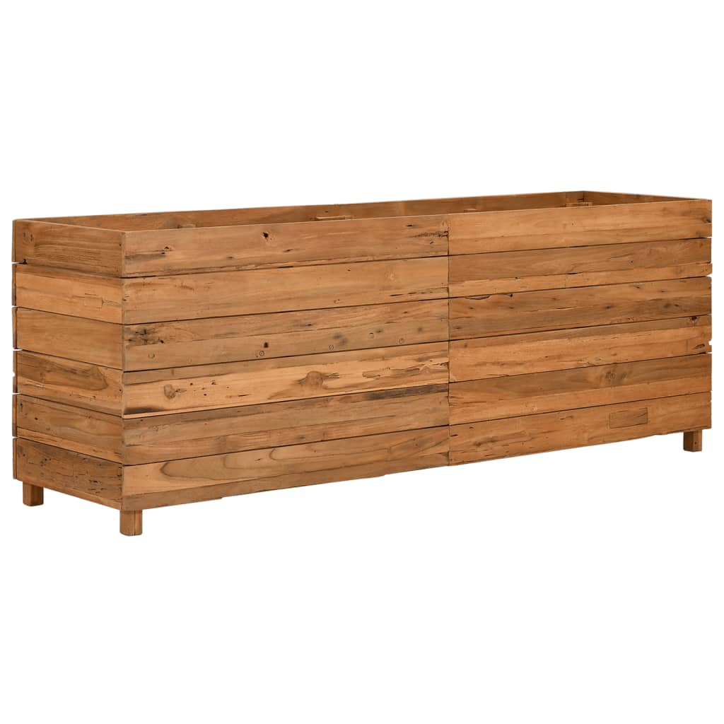 Letto Rialzato 150x40x55 cm Legno di Teak di Recupero e Acciaio