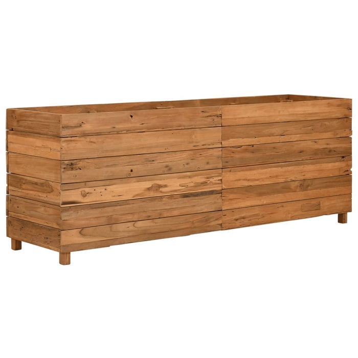 Letto Rialzato 150x40x55 cm Legno di Teak di Recupero e Acciaio