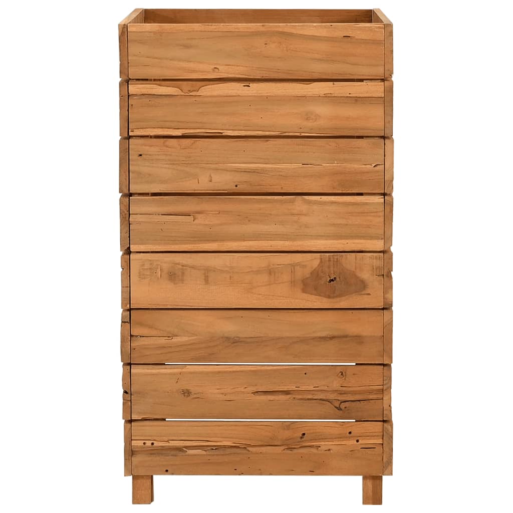 Letto Rialzato 50x40x72 cm Legno di Teak di Recupero e Acciaio