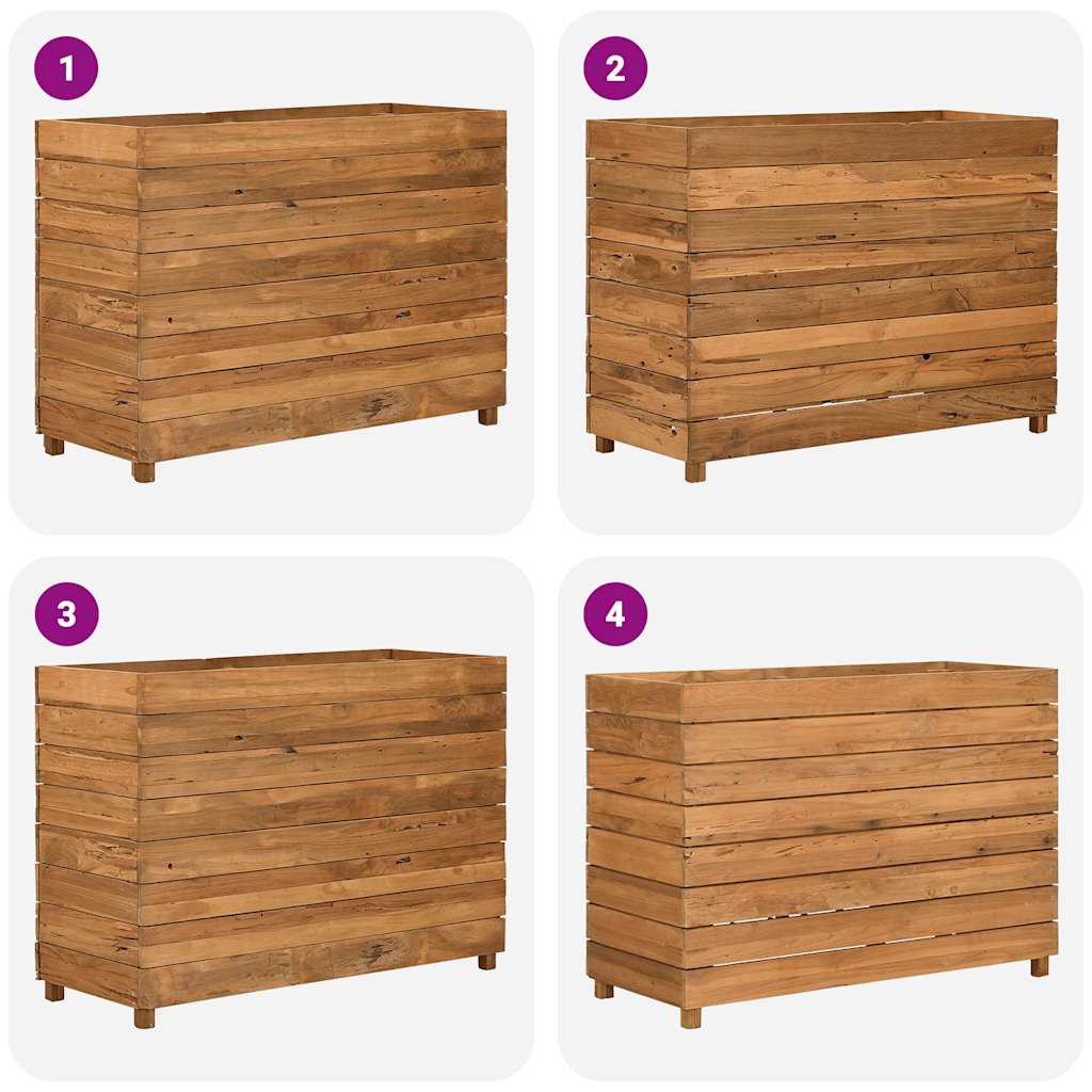 Letto Rialzato 100x40x72 cm Legno di Teak di Recupero e Acciaio