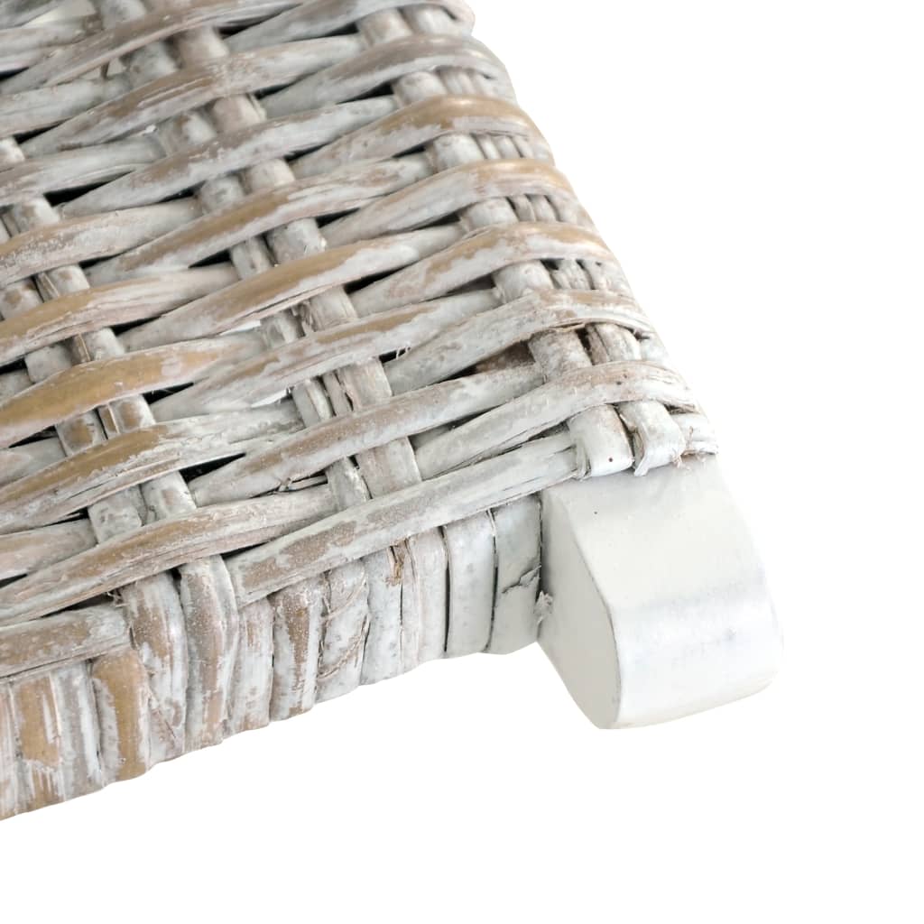 Sedia Relax Bianca in Rattan Kubu Naturale e Mogano Massello cod mxl 23678