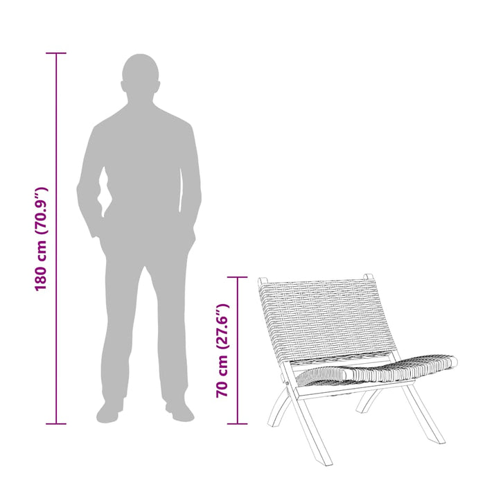 Sedia Relax Bianca in Rattan Kubu Naturale e Mogano Massello 285800