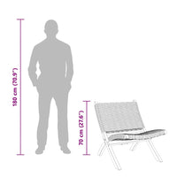 Sedia Relax Nera in Rattan Kubu Naturale e Mogano Massello 285802