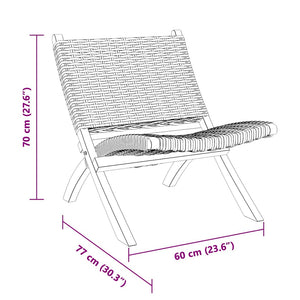 Sedia Relax in Rattan Kubu Naturale e Mogano Massello 285803
