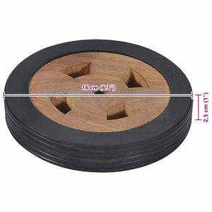 Rotelle di Ricambio per Lettini Prendisole 2pz Massello di Teak 48016