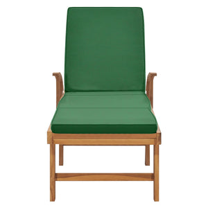 Lettino Prendisole con Cuscino in Massello di Teak Verde 48024