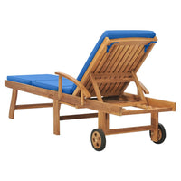 Sdraio sedia a sdraio prendisole lettino da giardino terrazza mobili da esterno con cuscino legno massello di teak blu 02_0012428
