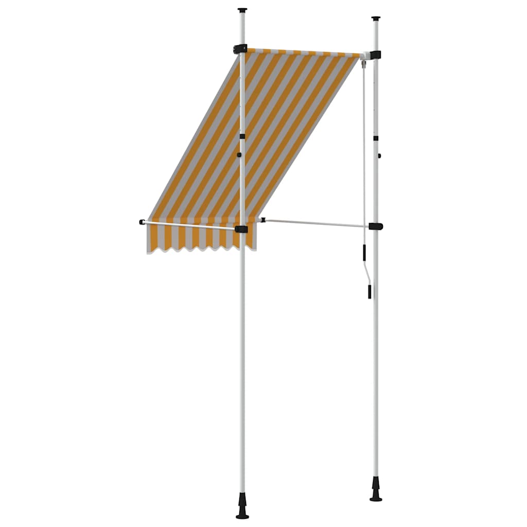 Tenda da Sole Retrattile Manuale 100 cm Strisce Arancio Bianche 145831
