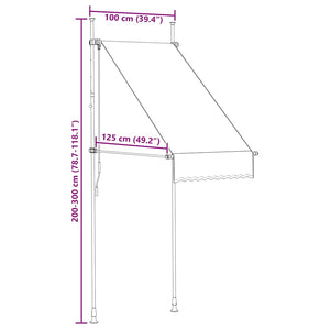 Tenda da Sole Retrattile Manuale 100 cm Strisce Arancio Bianche 145831