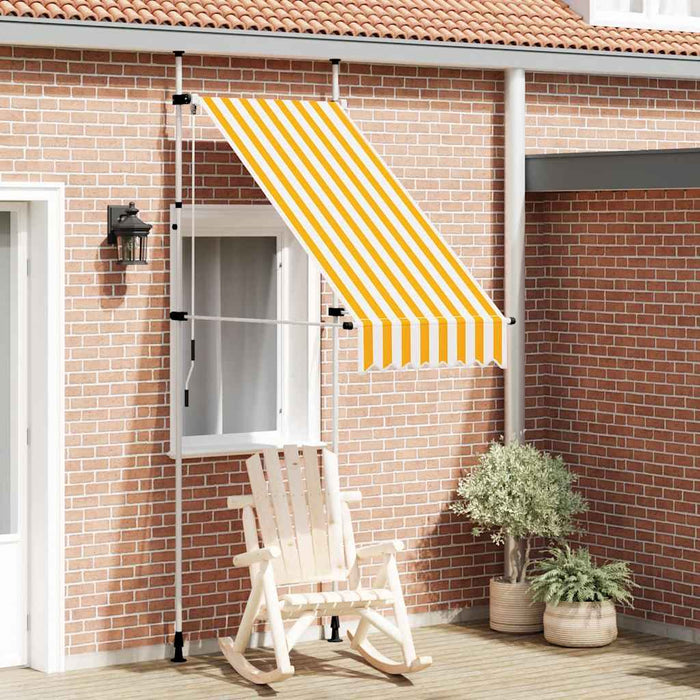 Tenda da Sole Retrattile Manuale 100 cm Strisce Arancio Bianche 145831