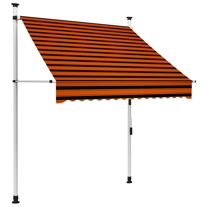 Tenda da Sole Retrattile Manuale 150 cm Arancione e Marrone 145835