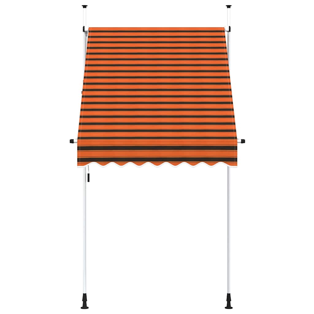 Tenda da Sole Retrattile Manuale 150 cm Arancione e Marrone 145835