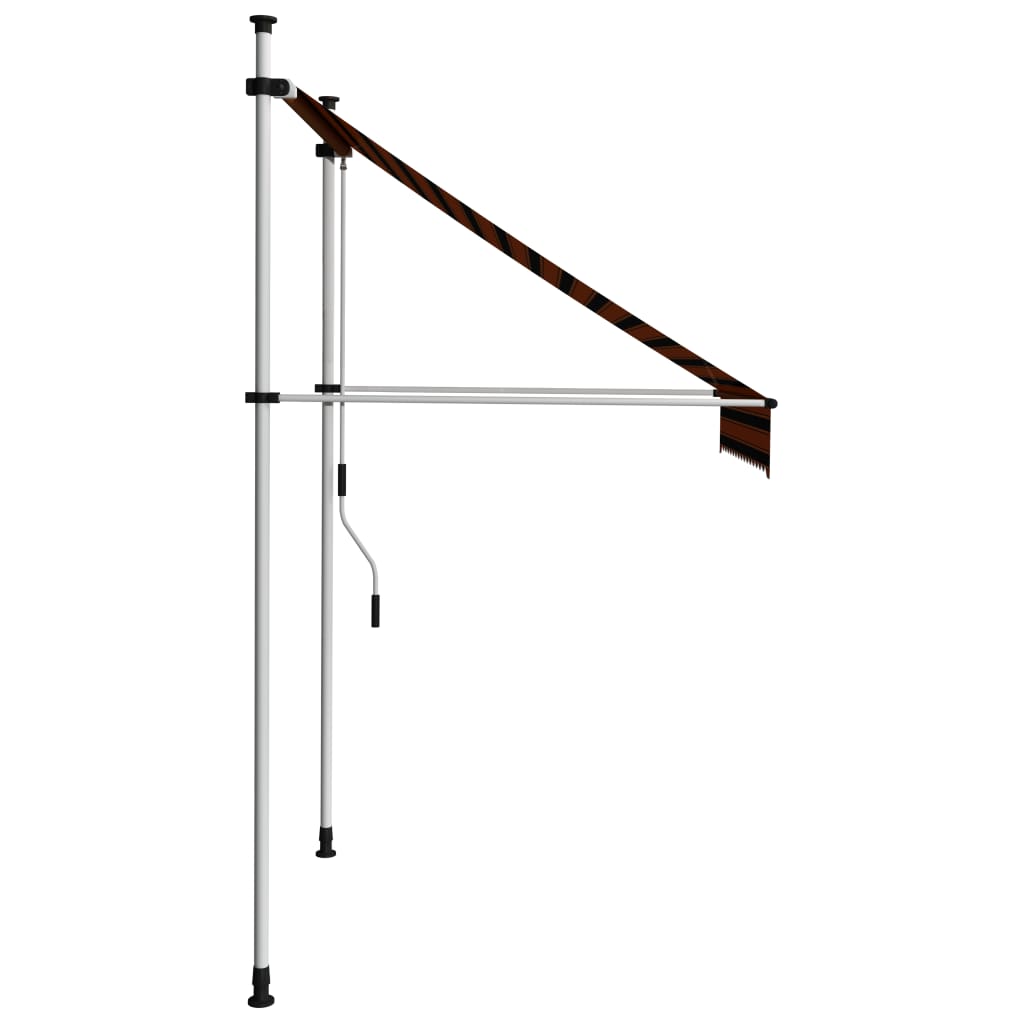 Tenda da Sole Retrattile Manuale 150 cm Arancione e Marrone 145835