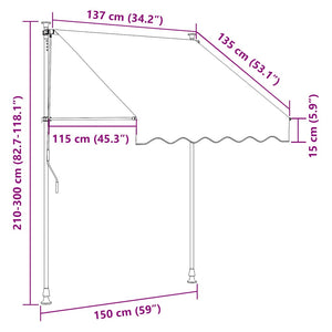 Tenda da Sole Retrattile Manuale 150 cm Arancione e Marrone 145835