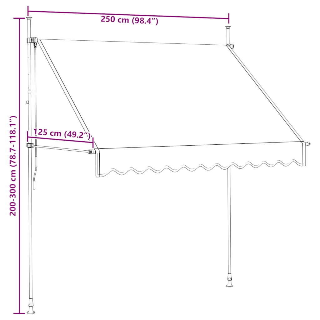 Tenda da Sole Retrattile Manuale 250 cm Arancione e Marrone 145837