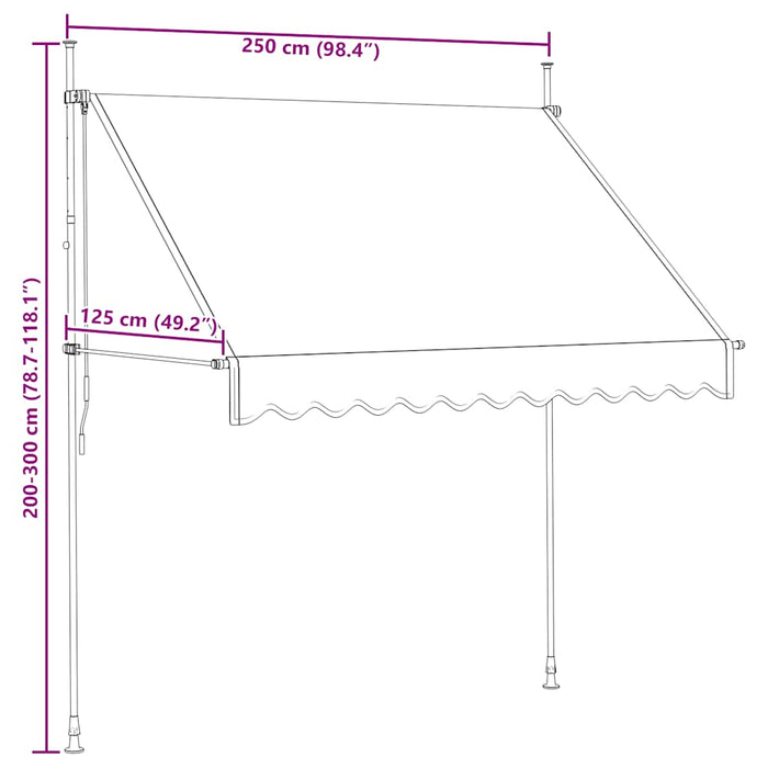 Tenda da Sole Retrattile Manuale 250 cm Arancione e Marrone 145837