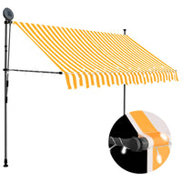 Tenda da Sole Retrattile Manuale LED 300 cm Bianco e Arancione cod mxl 18866