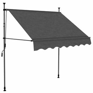 Tenda da Sole Retrattile Manuale con LED 100 cm Antracite 145862
