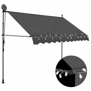 Tenda da Sole Retrattile Manuale con LED 250 cm Antracite