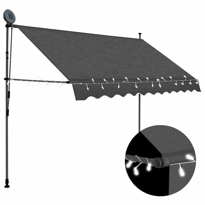 Tenda da Sole Retrattile Manuale con LED 250 cm Antracite