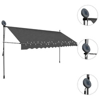 Tenda da Sole Retrattile Manuale con LED 350 cm Antracite 145867