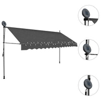 Tenda da Sole Retrattile Manuale con LED 400 cm Antracite 145868
