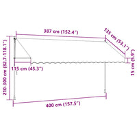 Tenda da Sole Retrattile Manuale con LED 400 cm Antracite 145868