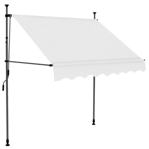 Tenda da Sole Retrattile Manuale con LED 100 cm Crema 145869