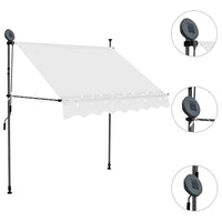 Tenda da Sole Retrattile Manuale con LED 100 cm Crema 145869