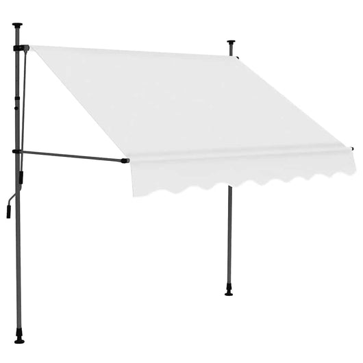 Tenda da Sole Retrattile Manuale con LED 150 cm Crema 145870