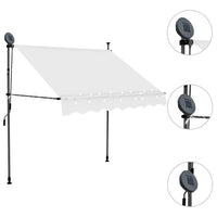 Tenda da Sole Retrattile Manuale con LED 150 cm Crema 145870
