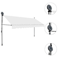 Tenda da Sole Retrattile Manuale con LED 350 cm Crema 145874