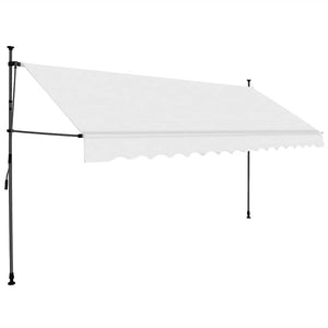 Tenda da Sole Retrattile Manuale con LED 400 cm Crema 145875