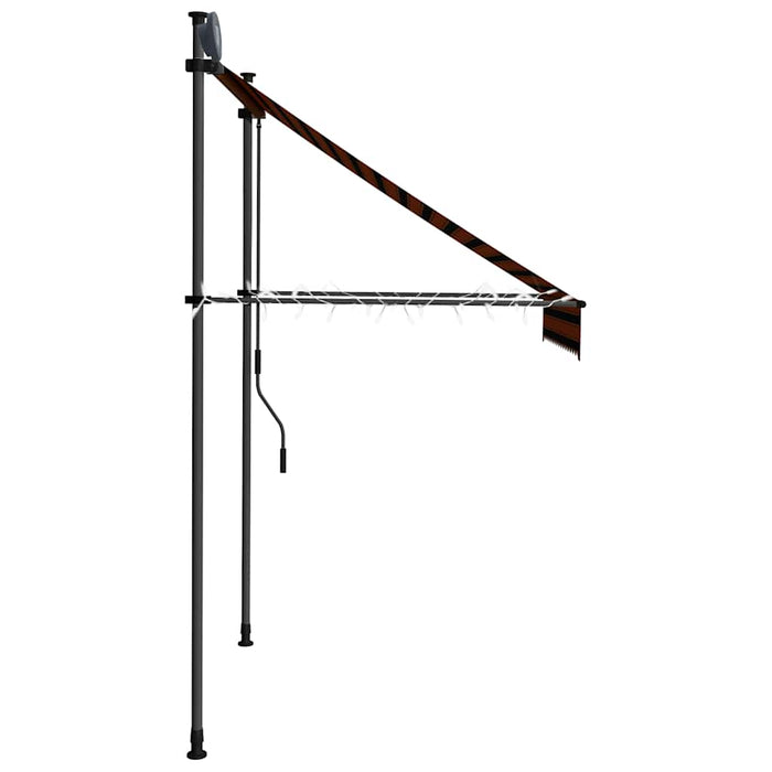 Tenda da Sole Retrattile Manuale LED 150 cm Arancione e Marrone 145877