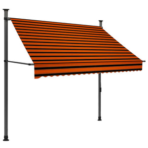 Tenda da Sole Retrattile Manuale LED 200 cm Arancione e Marrone cod mxl 18999