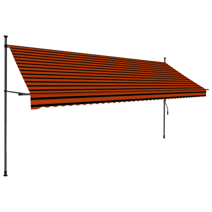 Tenda da Sole Retrattile Manuale LED 400 cm Arancione e Marrone cod mxl 16008