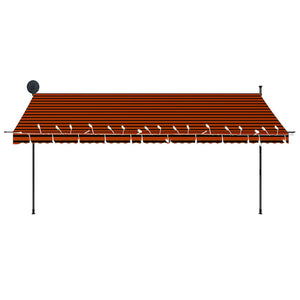 Tenda da Sole Retrattile Manuale LED 400 cm Arancione e Marrone cod mxl 16008