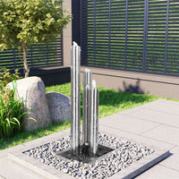 Fontana da Giardino Argento 48x34x88 cm in Acciaio Inox 48090