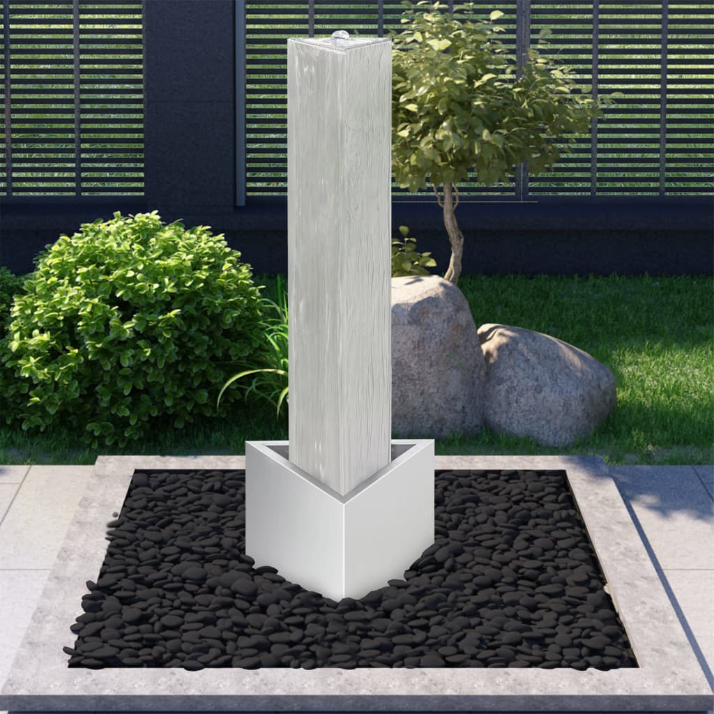 Fontana da Giardino Argento 37,7x32,6x110 cm in Acciaio Inox cod mxl 58338
