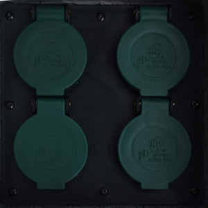 Presa da Esterno 4 Spine Resistente all'Acqua Poliresina Grigia 48541