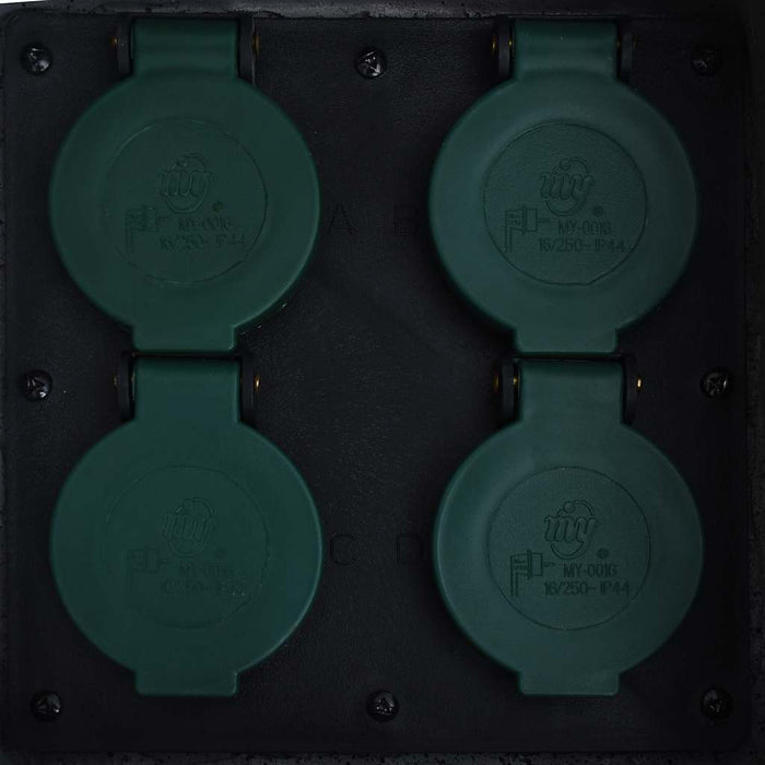 Presa da Esterno 4 Spine Resistente all'Acqua Poliresina Grigia 48541